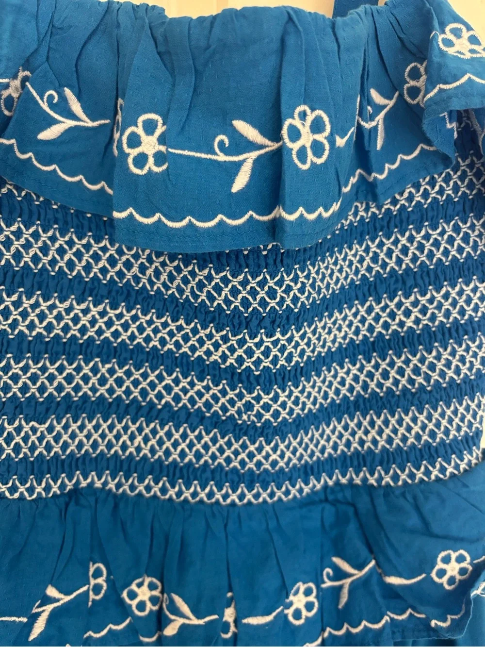 Mini boden blue white Jersey Embroidered Midi Dress 11/12. NWT.